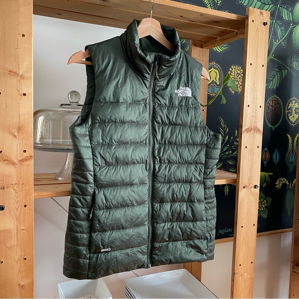 The North Face Iridescent Thyme Green Aconcagua 550 Puffer Vest S - Picture 5 of 14